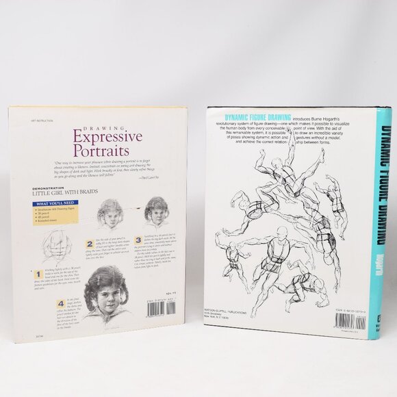 2 Books Dynamic Figure Drawing Expressive Portraits Hardcover Hogarth Leveille - Picture 2 of 16